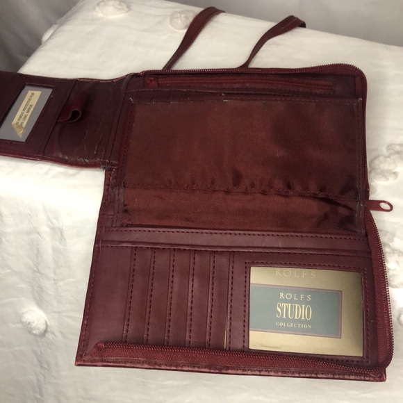 ROLF’S genuine red/burgundy  cowhide crossbody. - Picture 8 of 13